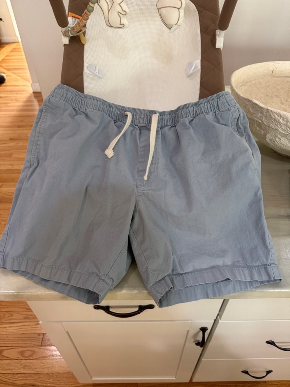 J. Crew Men’s Light Blue Drawstring Flat Front Shorts